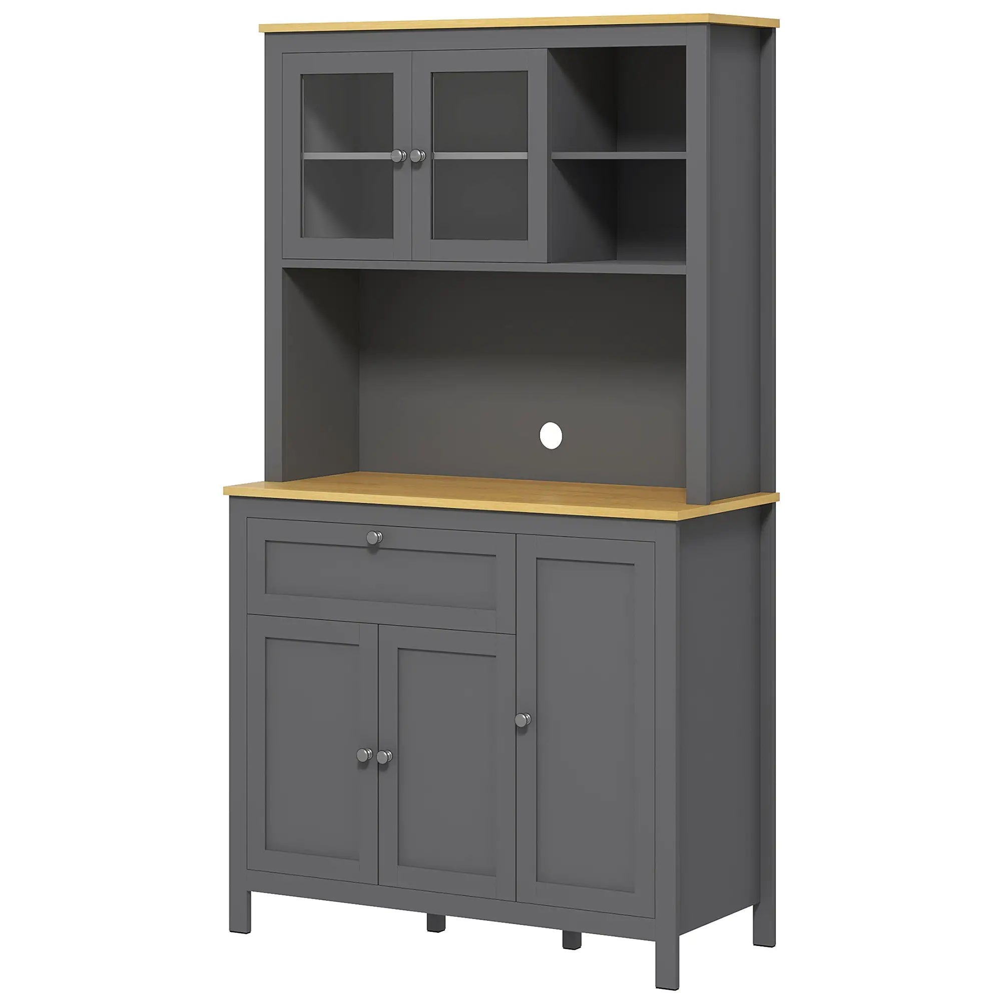 5-Door Kitchen Pantry Cabinet, Adjustable Shelves, 71 Inch Kitchen Pantry Cabinets Grey at Gallery Canada