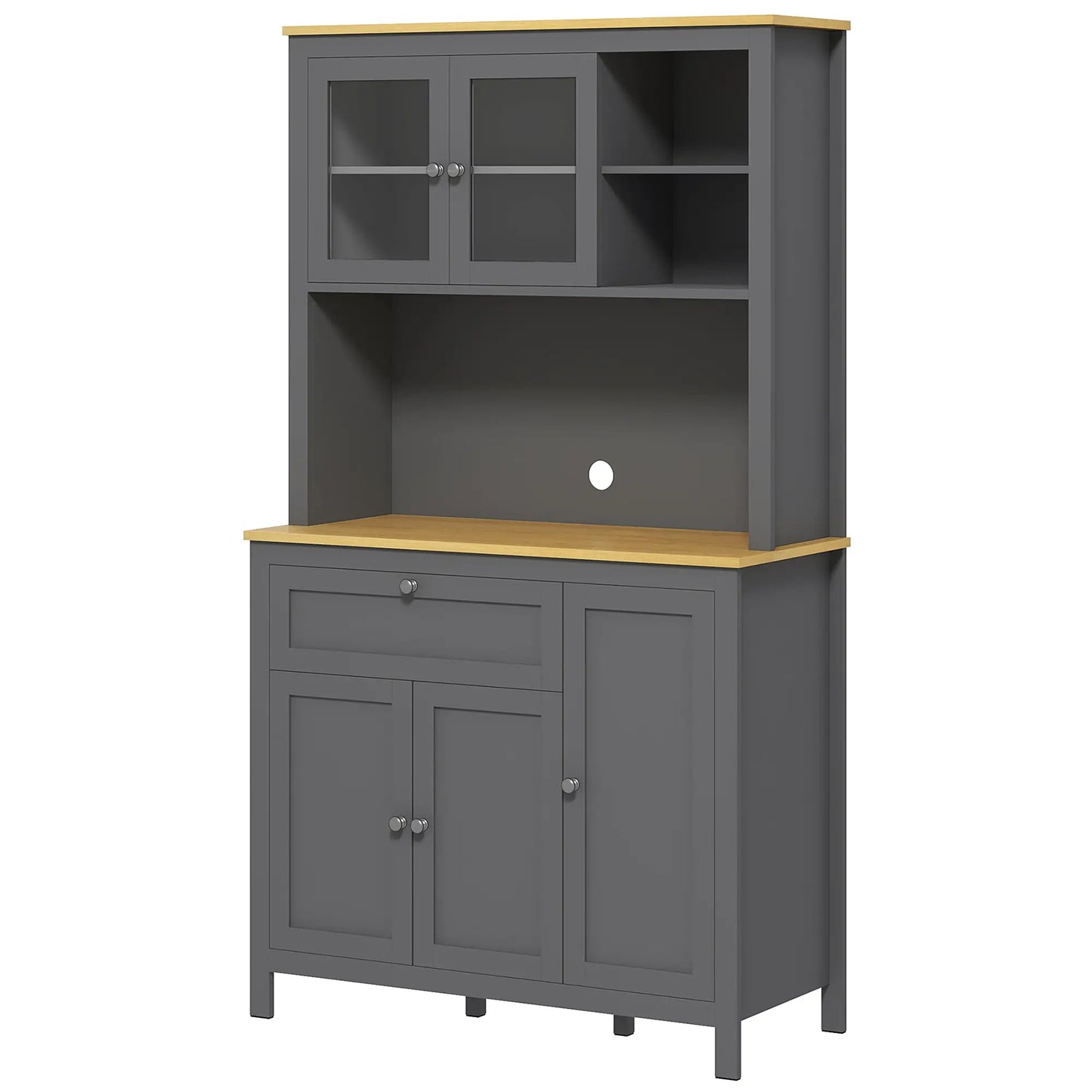 5-Door Kitchen Pantry Cabinet, Adjustable Shelves, 71 Inch Kitchen Pantry Cabinets Grey at Gallery Canada