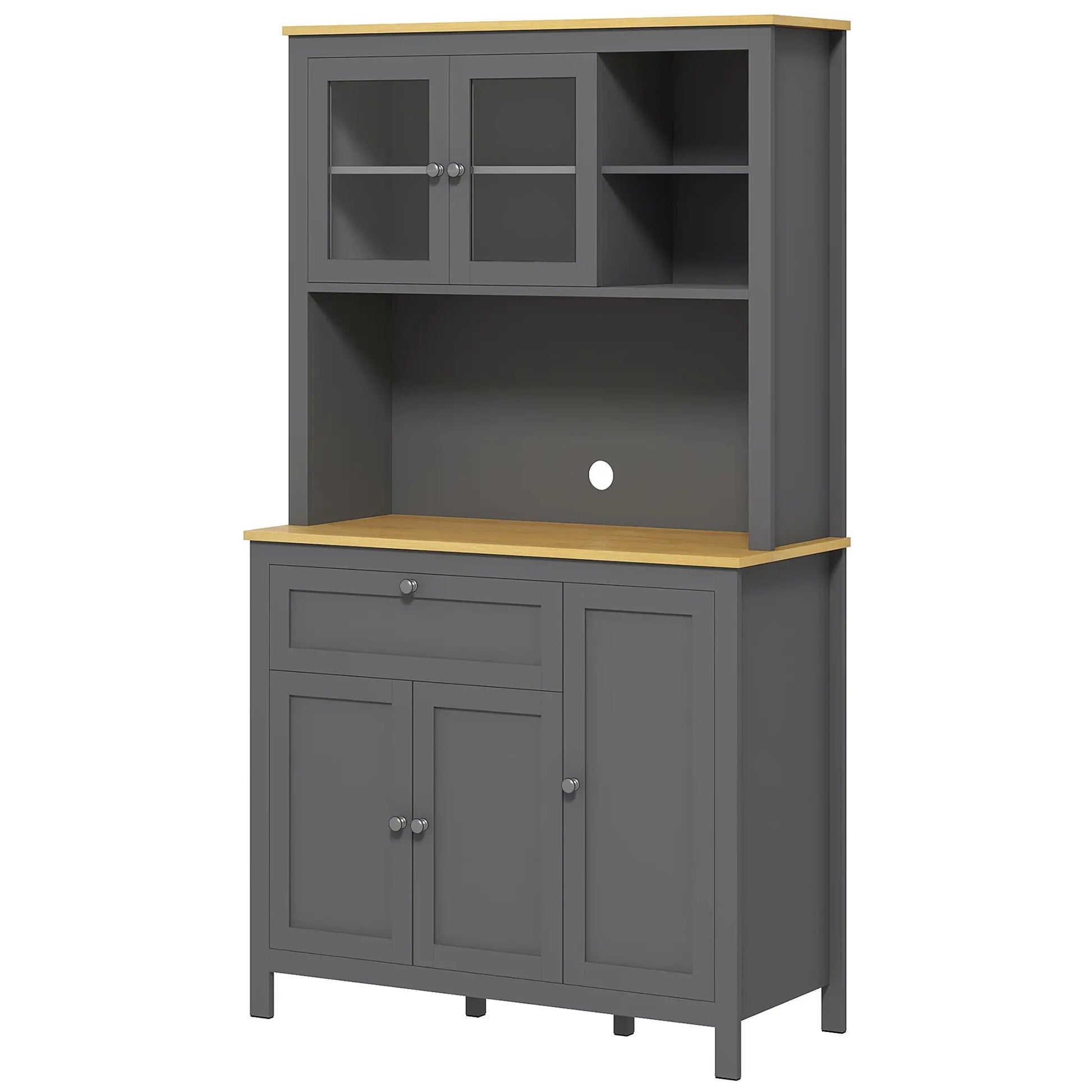 5-Door Kitchen Pantry Cabinet, Adjustable Shelves, 71 Inch Kitchen Pantry Cabinets Grey at Gallery Canada