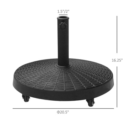 20.5" Round Resin Patio Umbrella Base, Outdoor Offset Stand, Black Umbrella Bases at Gallery Canada