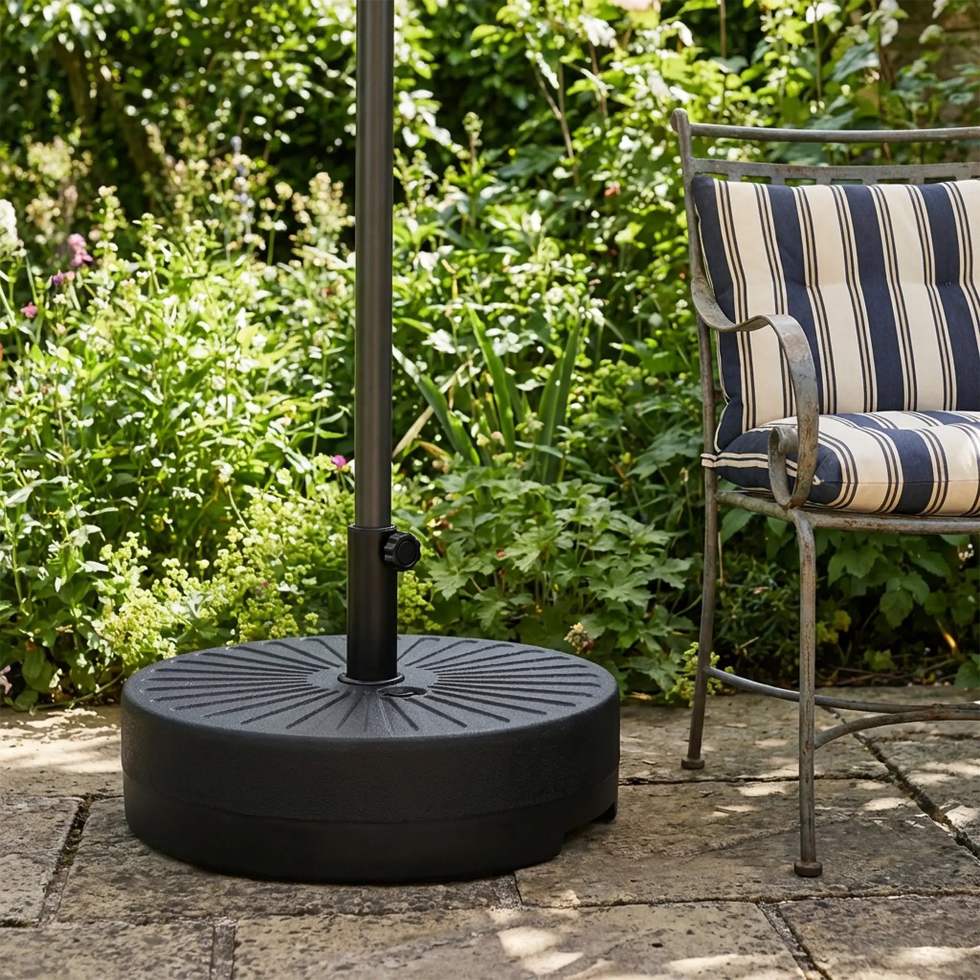 Fillable Umbrella Base, 20 Inch, Water Sand Filled Stand, Fit 1.5