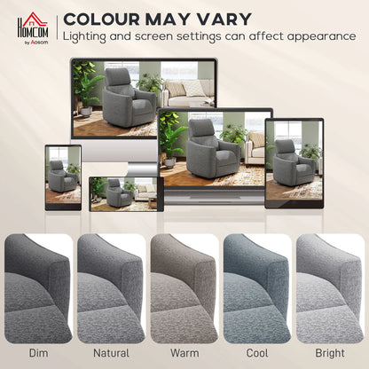 Power Recliner Chair, Linen-Look Fabric, USB Ports, Footrest, Dark Grey Sofas & Reclining Chairs at Gallery Canada