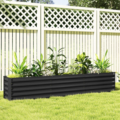8 x 1.3 x 1.5ft Galvanized Raised Garden Bed, Outdoor Planter Box, Dark Grey Raised Garden Beds at Gallery Canada