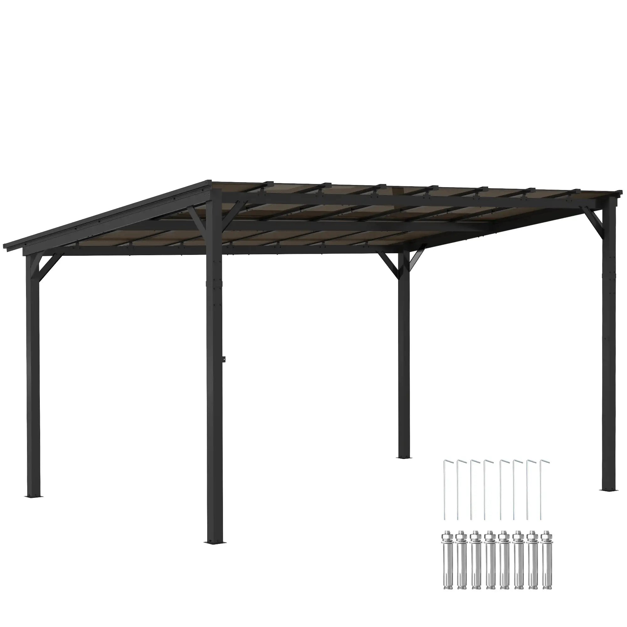 10' x 14' Hardtop Gazebo, Wall Mounted, Free Standing, UPF 50+, Waterproof Roof Pergolas at Gallery Canada