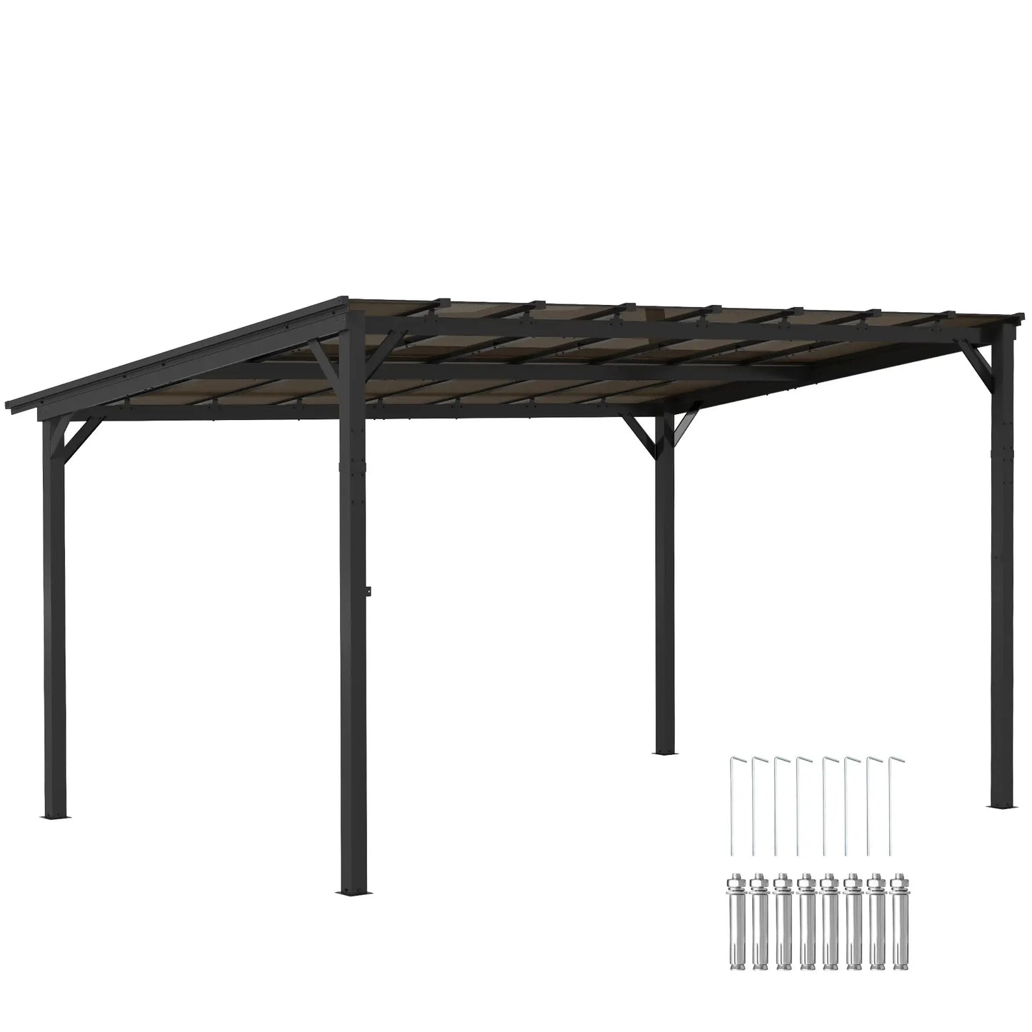 10' x 14' Hardtop Gazebo, Wall Mounted, Free Standing, UPF 50+, Waterproof Roof Pergolas at Gallery Canada