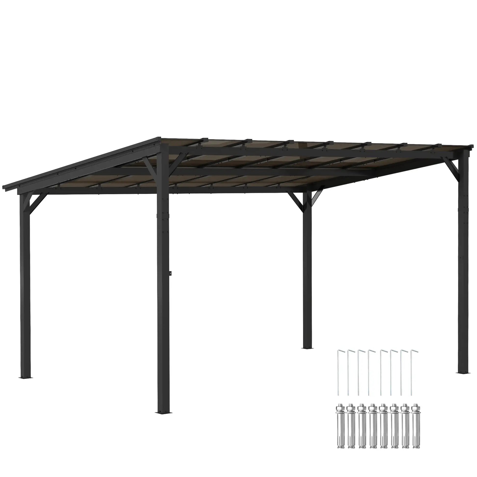 10' x 14' Hardtop Gazebo, Wall Mounted, Free Standing, UPF 50+, Waterproof Roof Pergolas at Gallery Canada
