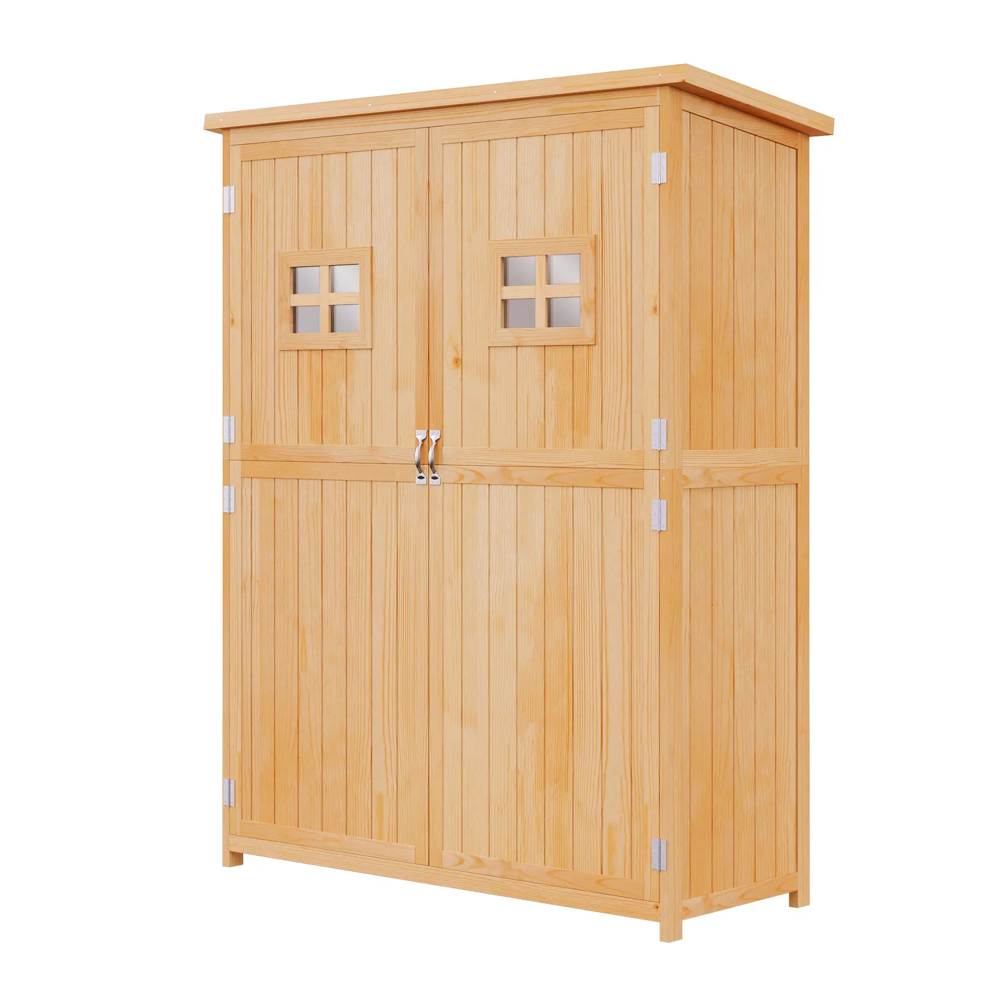 4x1.5ft Wooden Garden Storage Shed, Outdoor Tool Cabinet, Double Door Sheds Natural at Gallery Canada