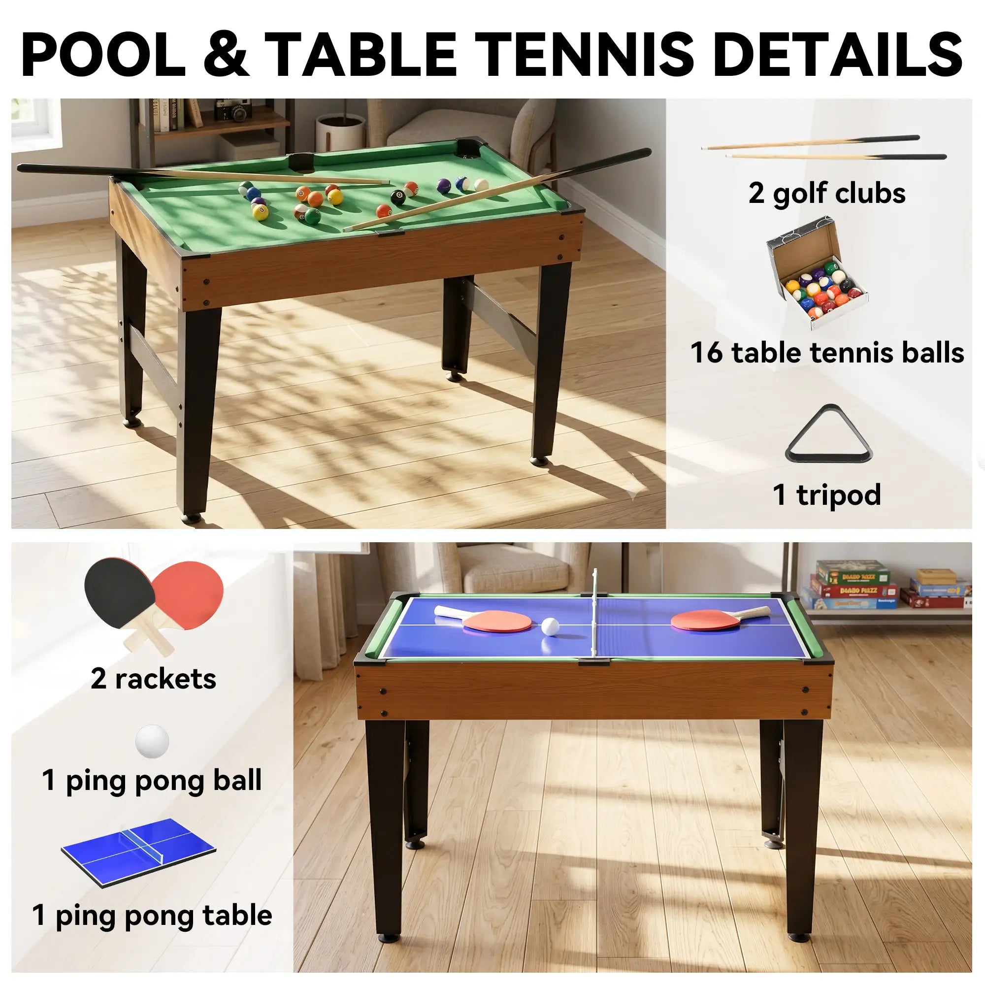 43'' Multi-Gaming Table, Billiards Hockey Tennis Foosball, Family Fun Game Tables at Gallery Canada
