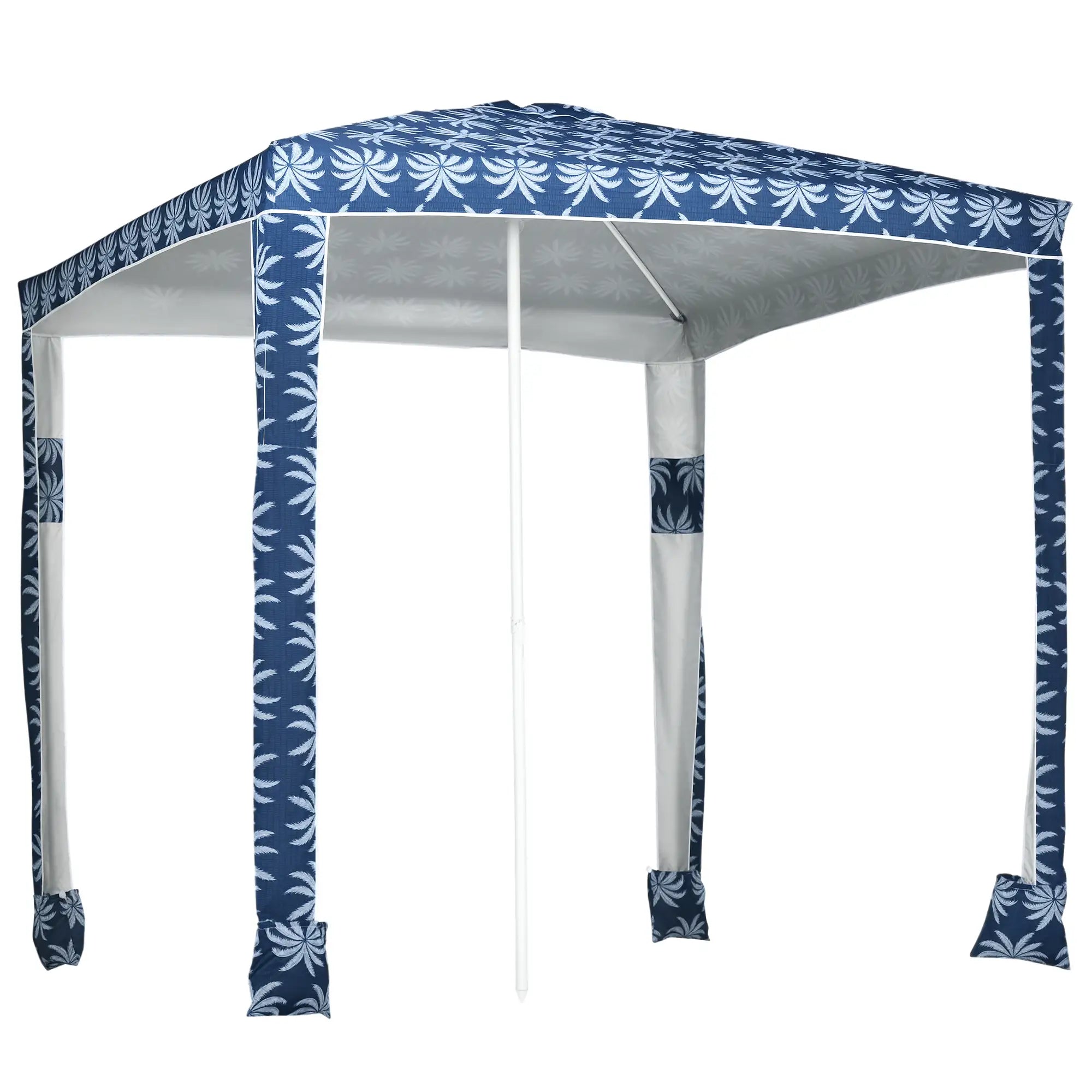 6.5' Beach Umbrella, UV50+ Sun Shade with Sandbags, Dark Blue Beach Umbrellas at Gallery Canada