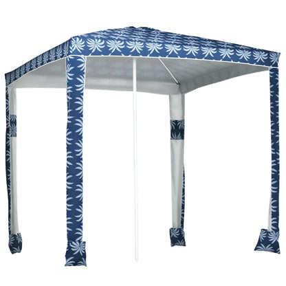 6.5' Beach Umbrella, UV50+ Sun Shade with Sandbags, Dark Blue Beach Umbrellas at Gallery Canada