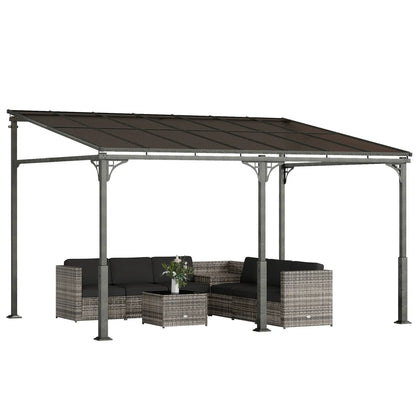 13' x 10' Lean-To Gazebo, Hardtop Wall Mounted Outdoor Pergola Pergolas at Gallery Canada