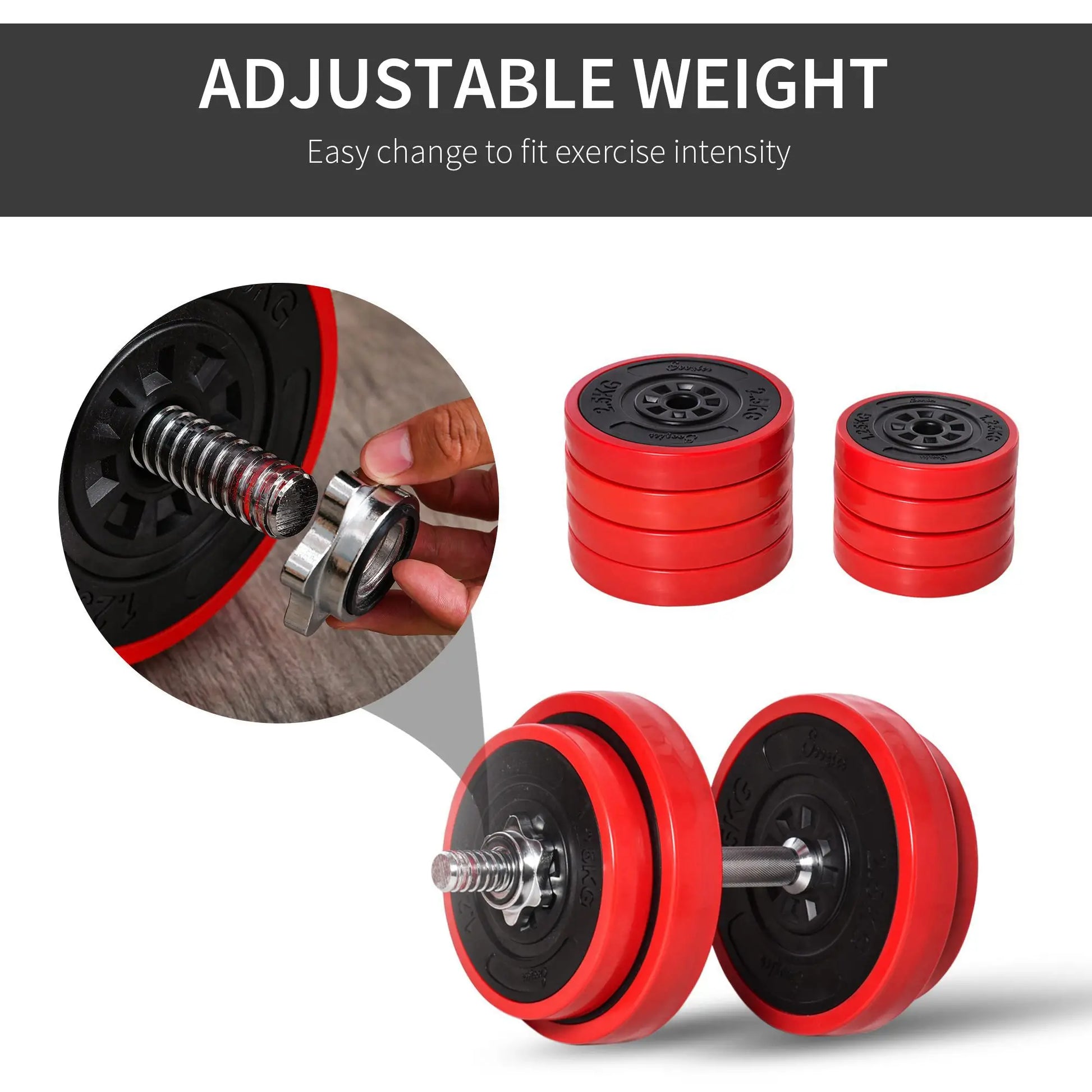 44lbs 2-In-1 Dumbbell, Barbell Adjustable Set, Strength Exercise Dumbbells & Barbells at Gallery Canada