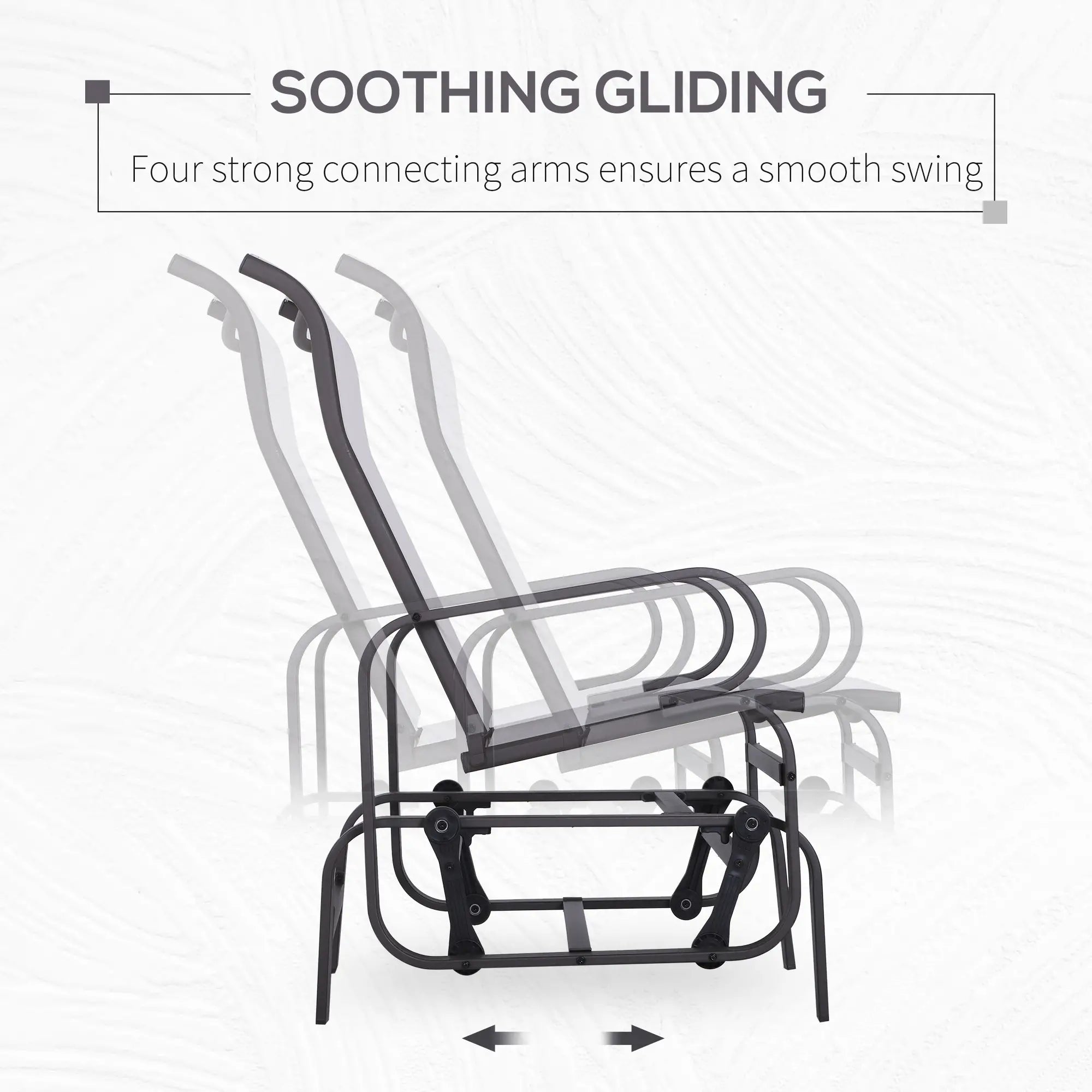 Outdoor Mesh Glider Swing Chair, Patio Garden Rocking Seat, Brown Beige Outdoor Gliders at Gallery Canada