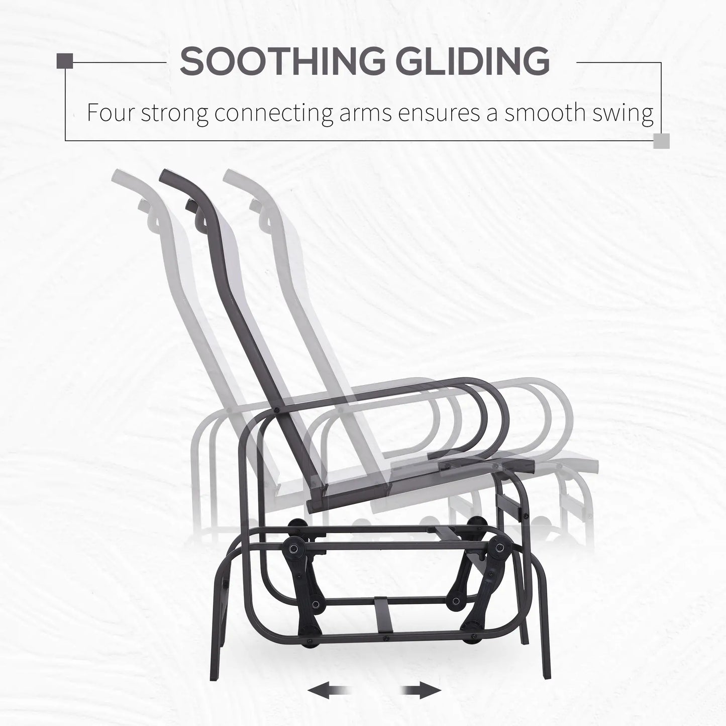Outdoor Mesh Glider Swing Chair, Patio Garden Rocking Seat, Brown Beige Outdoor Gliders at Gallery Canada