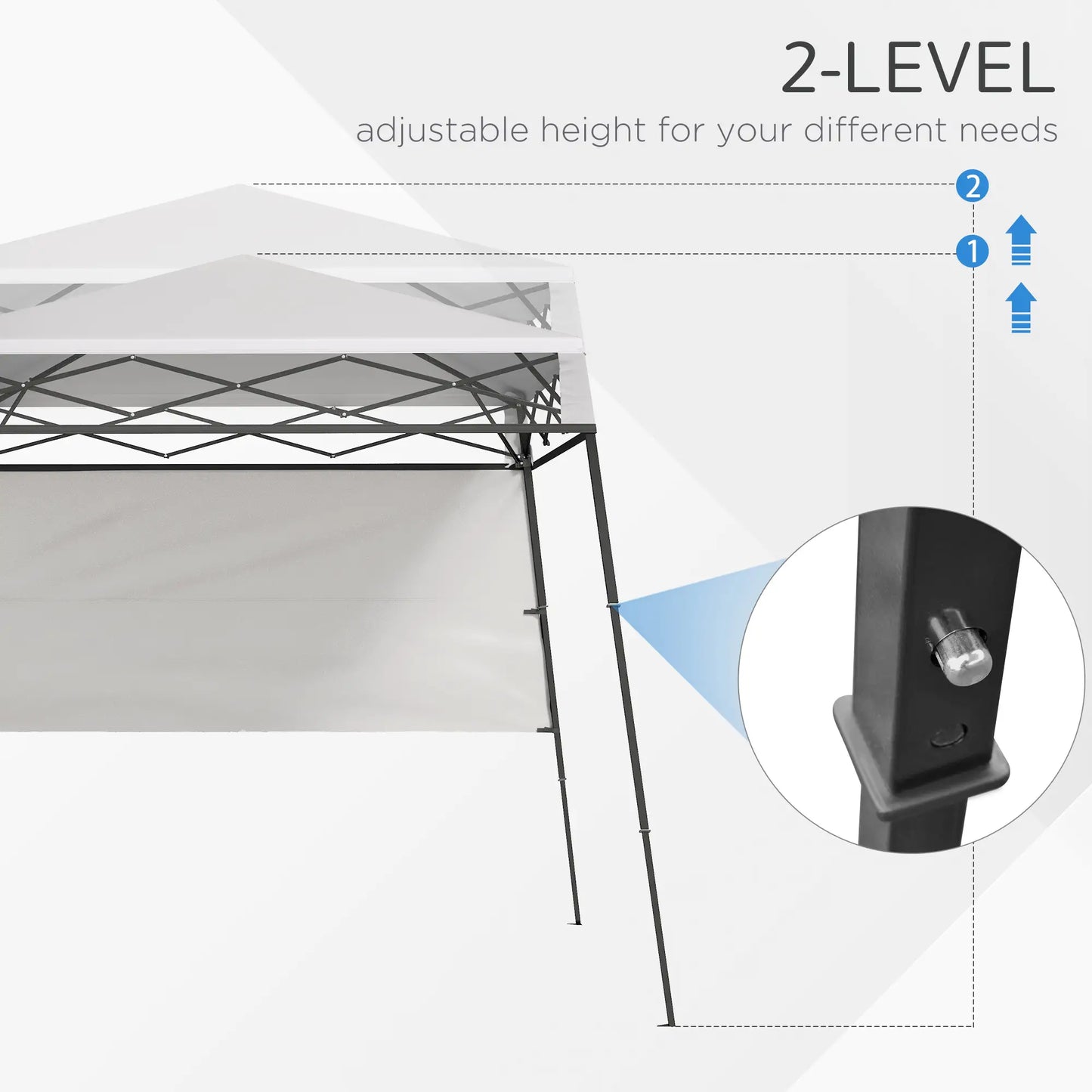7' x 7' Pop Up Canopy Gazebo Tent, Adjustable Legs, White Pop Up Canopies at Gallery Canada