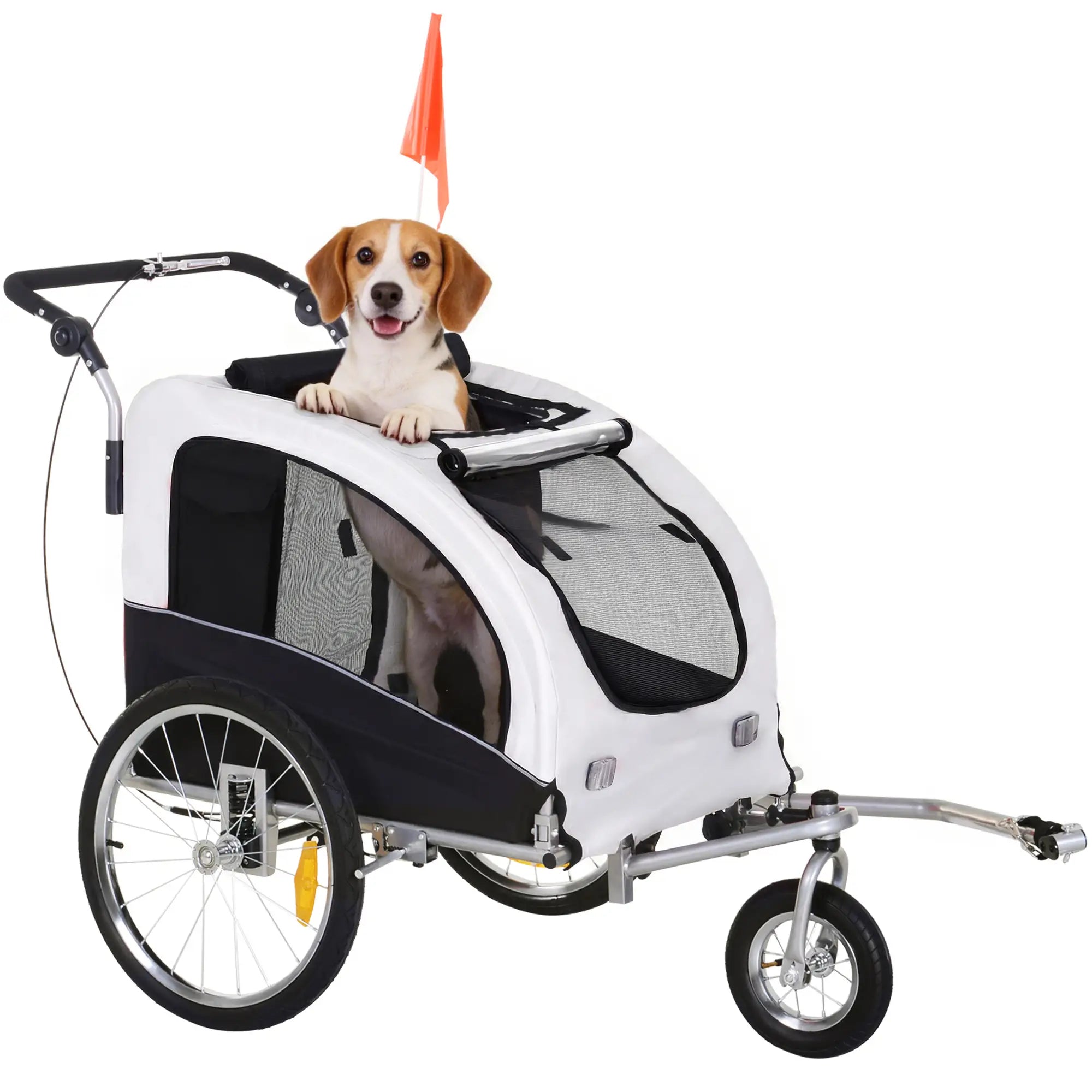 Elite II Dog Bike Trailer, 2-In-1 Pet Stroller, White Dog Bike Trailers & Strollers White at Gallery Canada