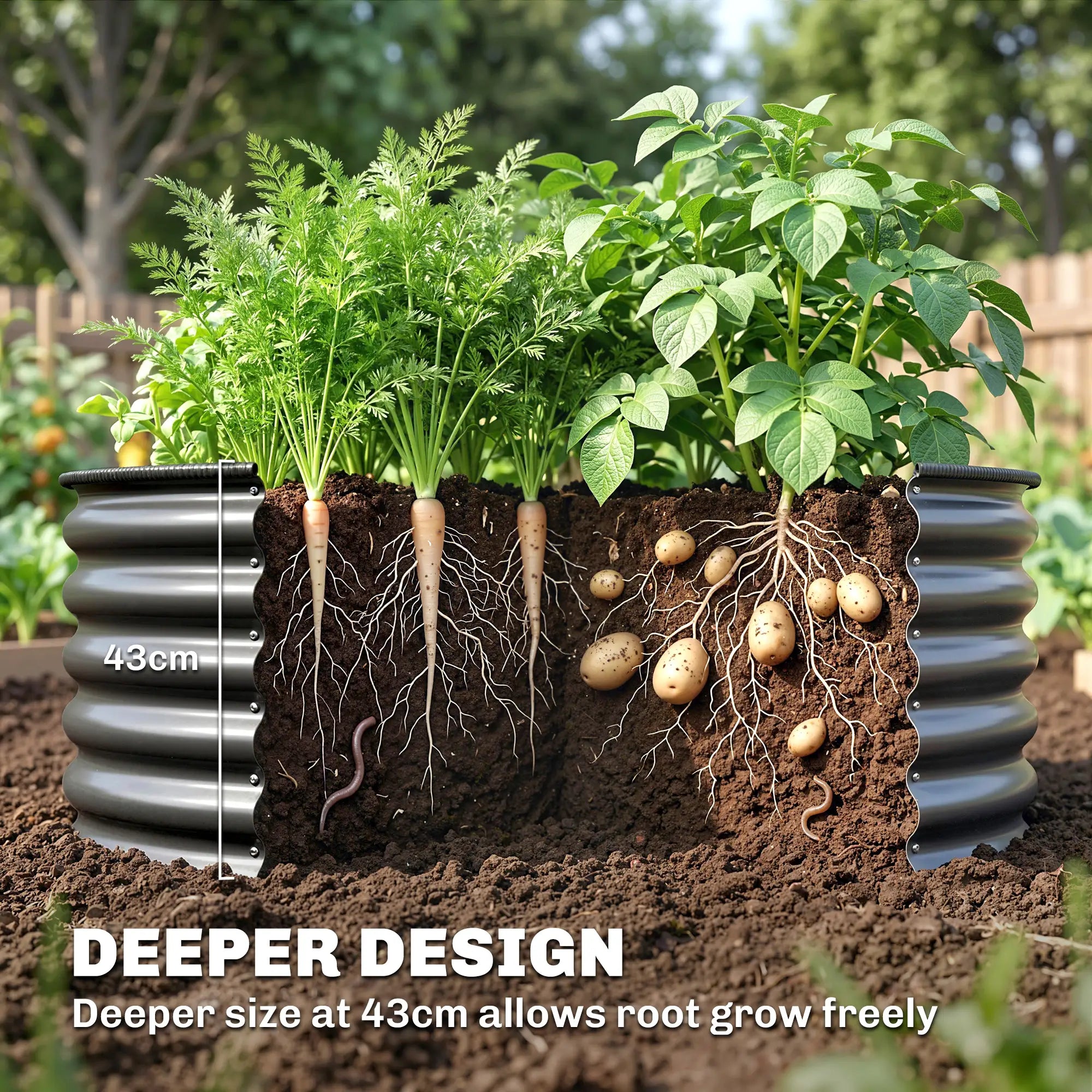 Galvanized Raised Flower Bed, 4 x 4 x 1.5 ft, Dark Grey Raised Garden Beds at Gallery Canada