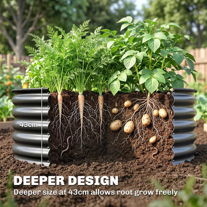 Galvanized Raised Flower Bed, 4 x 4 x 1.5 ft, Dark Grey Raised Garden Beds at Gallery Canada