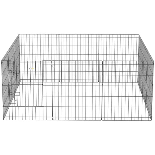 24 Inch Foldable Metal Pet Playpen, Dog Puppy Kennel Cage, 12 Panel