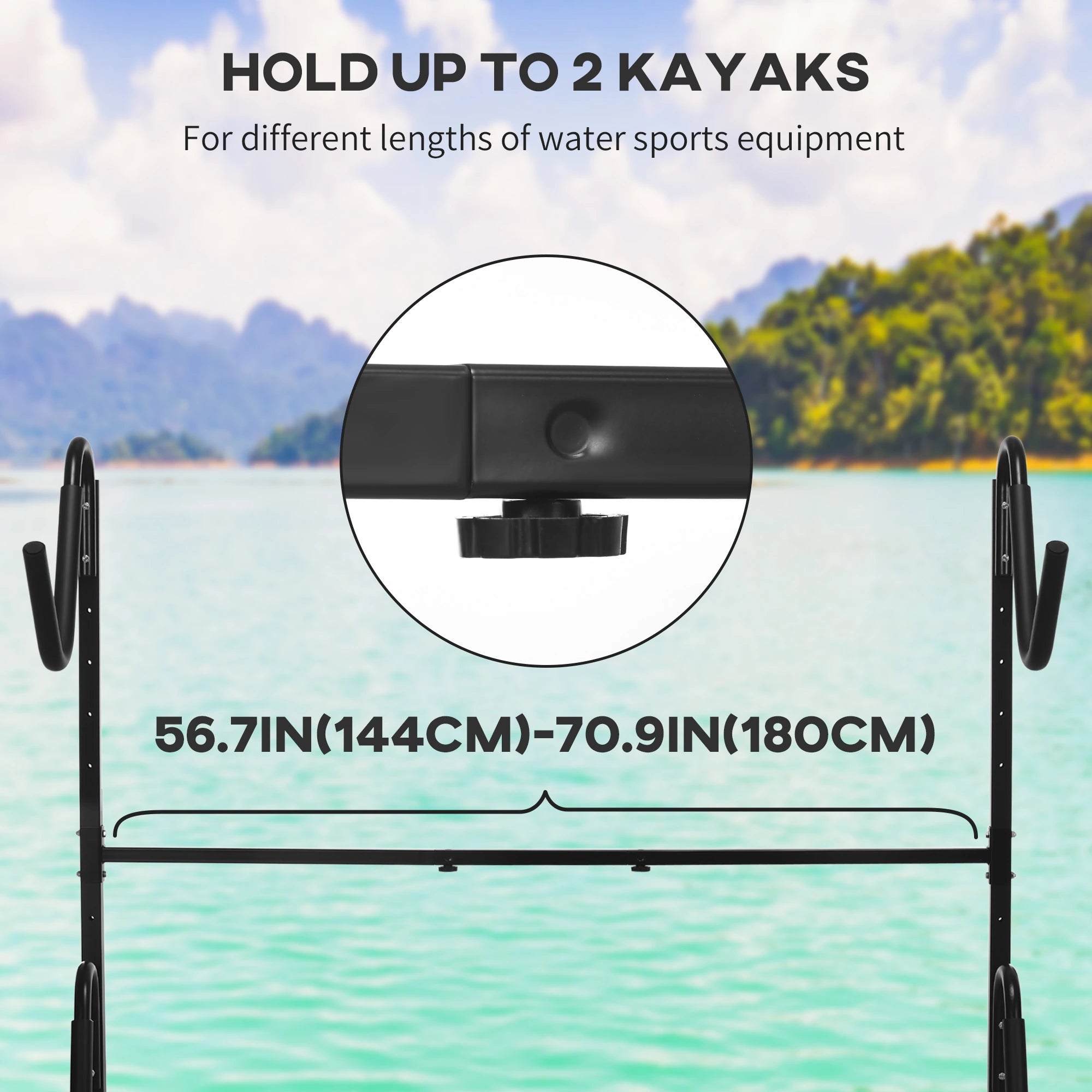 Freestanding Kayak Storage Rack, Adjustable Length, Heavy Duty, Indoor Outdoor Kayak Carts at Gallery Canada