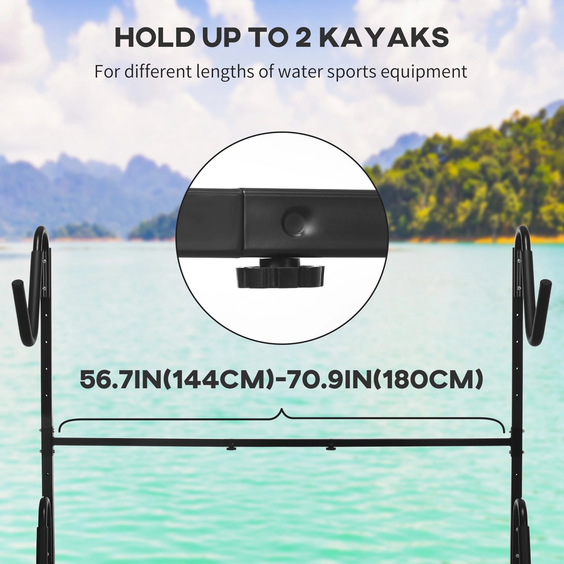 Freestanding Kayak Storage Rack, Adjustable Length, Heavy Duty, Indoor Outdoor Kayak Carts at Gallery Canada