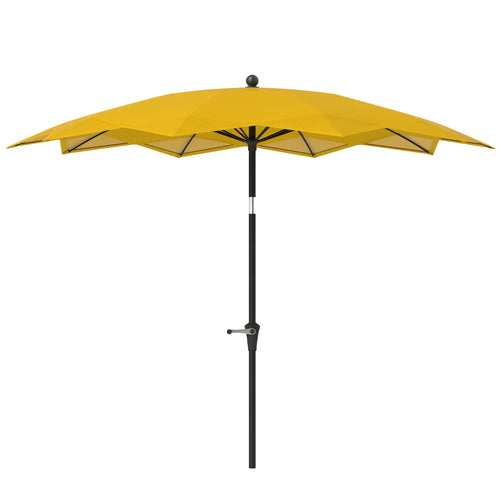 8.5FT Parasol, 10 Ribs, Air Vents, Crank Handle, Tilt, Yellow