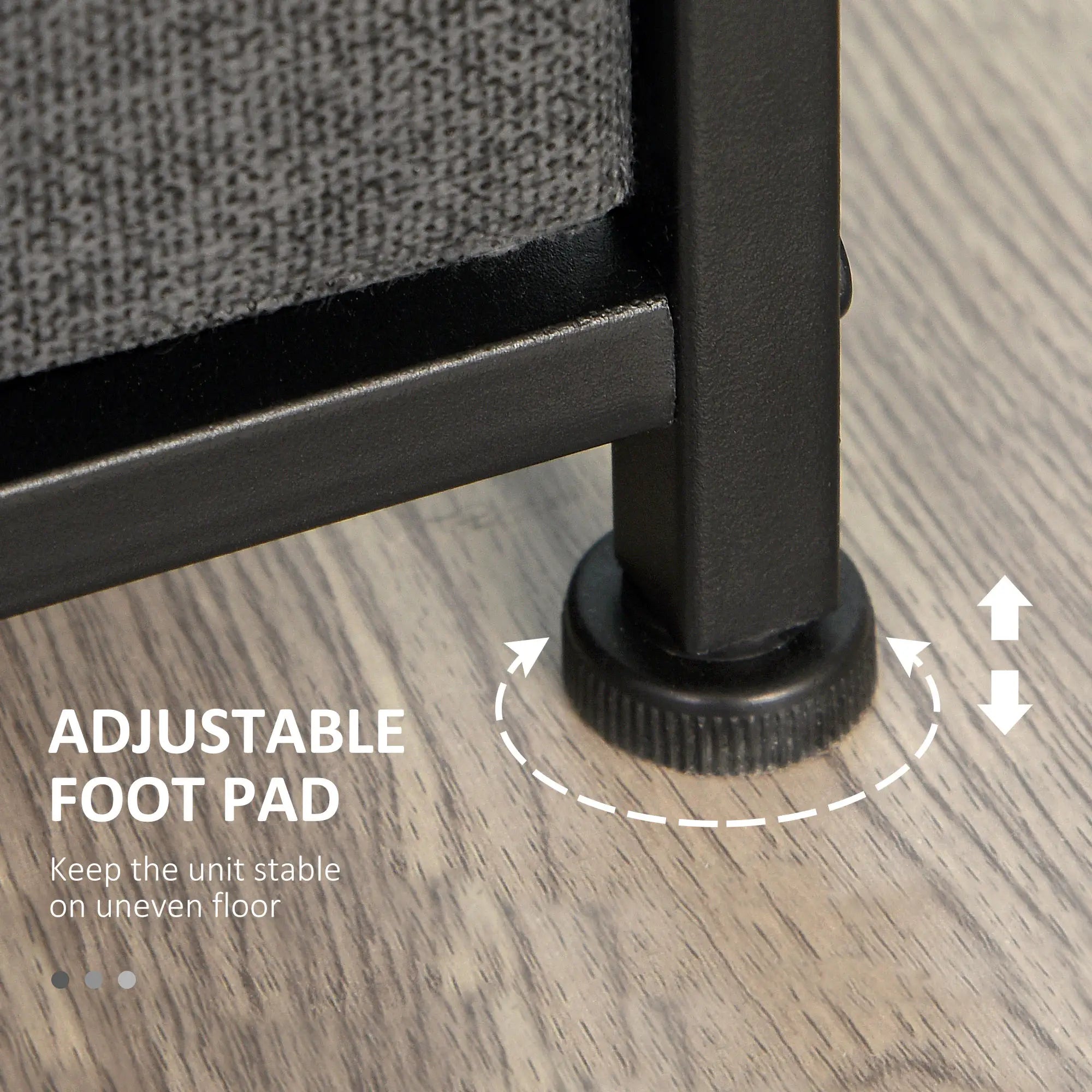 Linen Drawer Cabinet, 4 Removable Drawers, Metal Frame, Adjustable Feet, Black Storage Cabinets at Gallery Canada