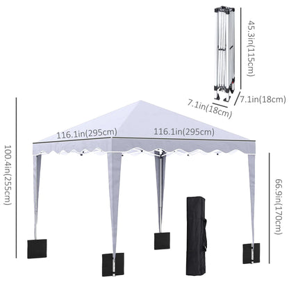 10' x 10' Pop Up Canopy Tent, Adjustable Height, Carry Bag, White Pop Up Canopies at Gallery Canada