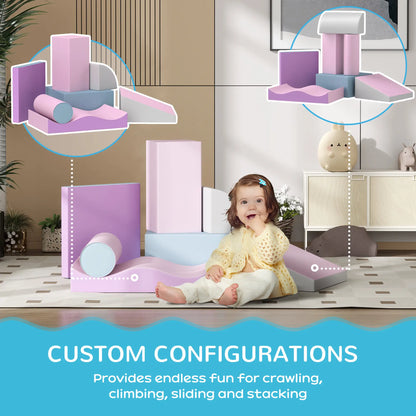 7 Pieces Soft Play Foam Climbing Blocks, Indoor Kids Play Toys, Light Color Kids Gym & Playmats at Gallery Canada