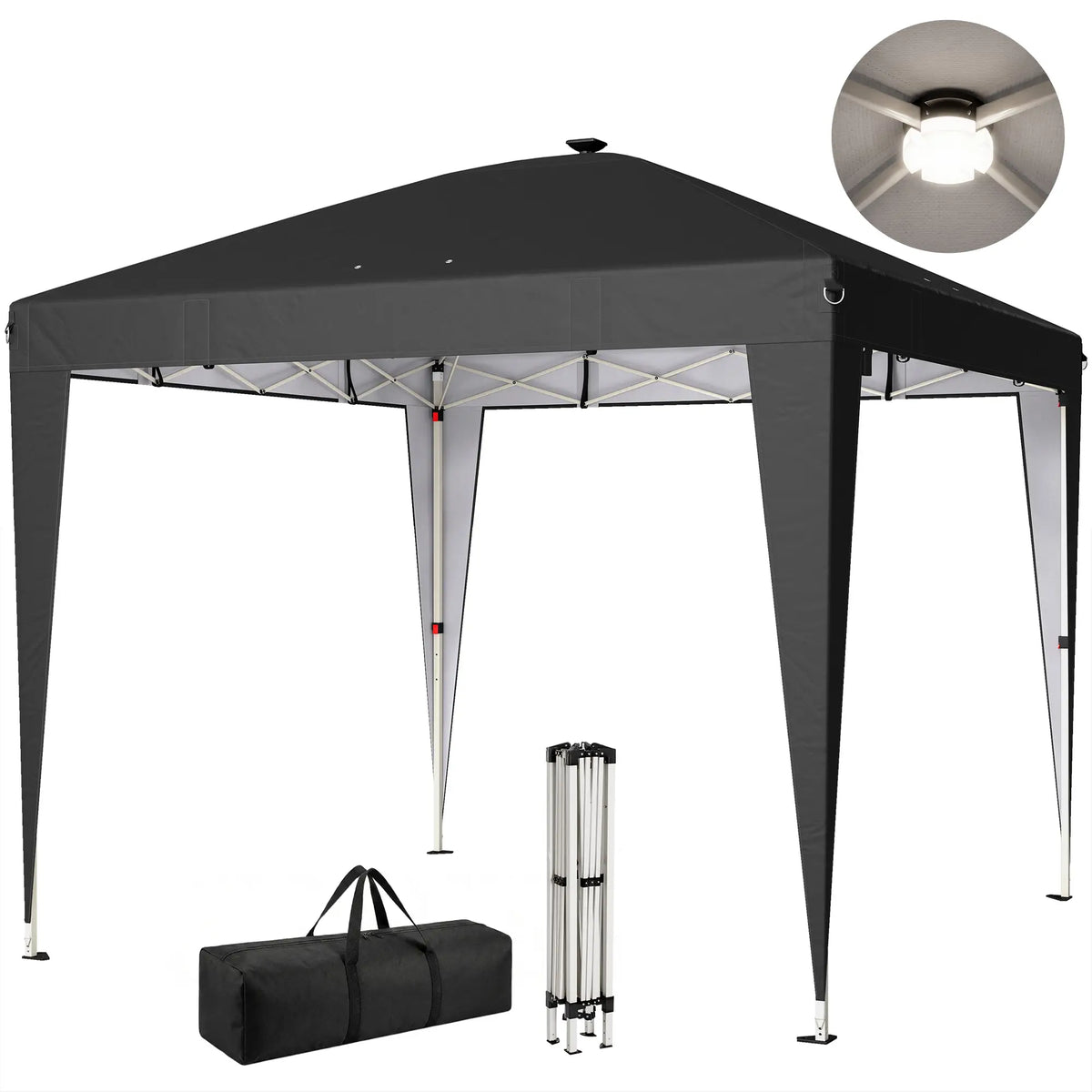 10 x 10 ft Pop Up Canopy Tent, UPF 50+ Instant Portable Shelter, Black Pop Up Canopies at Gallery Canada