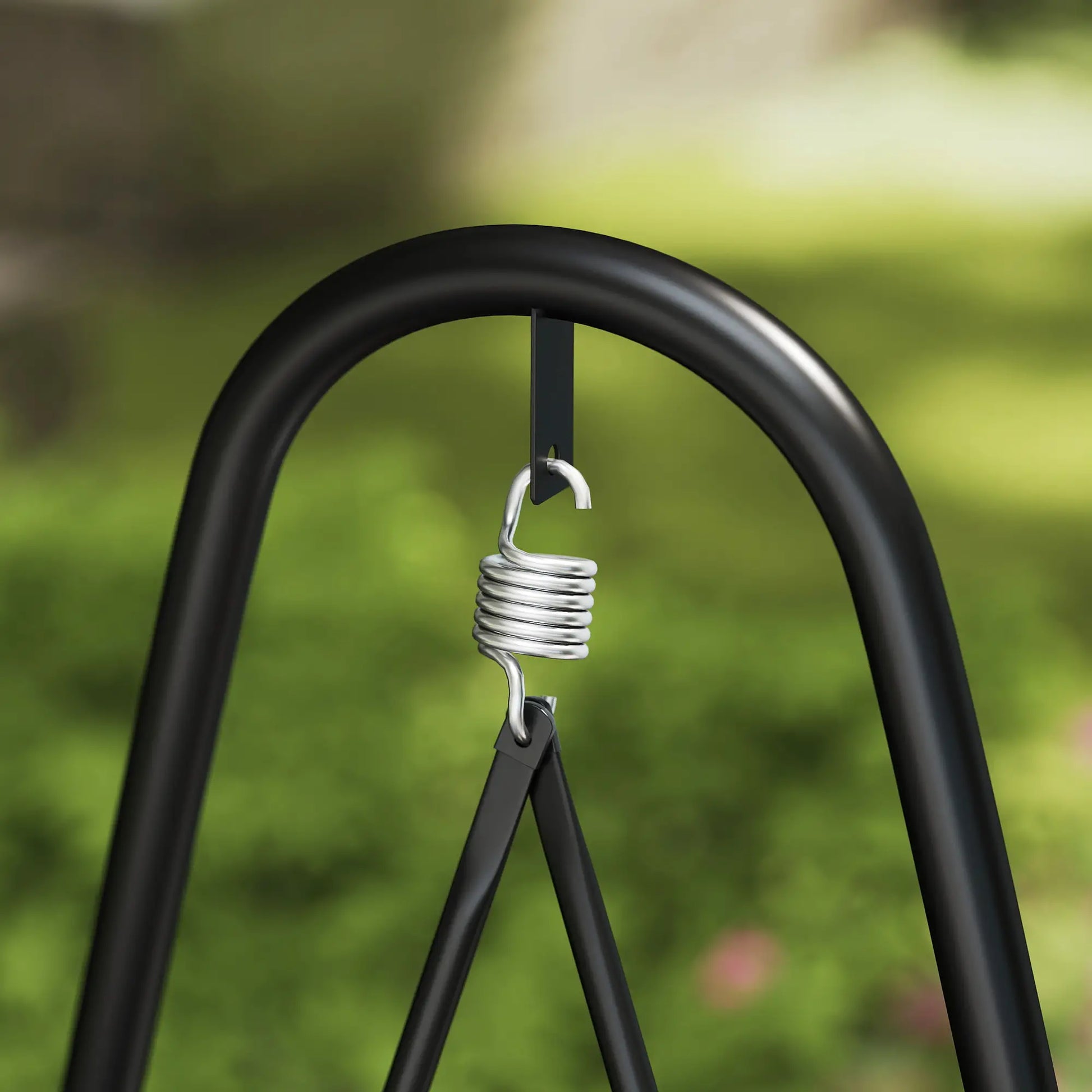 Rattan Hammock Chair with Stand, Seat Cushion, Light Grey Patio Swings with Stand at Gallery Canada