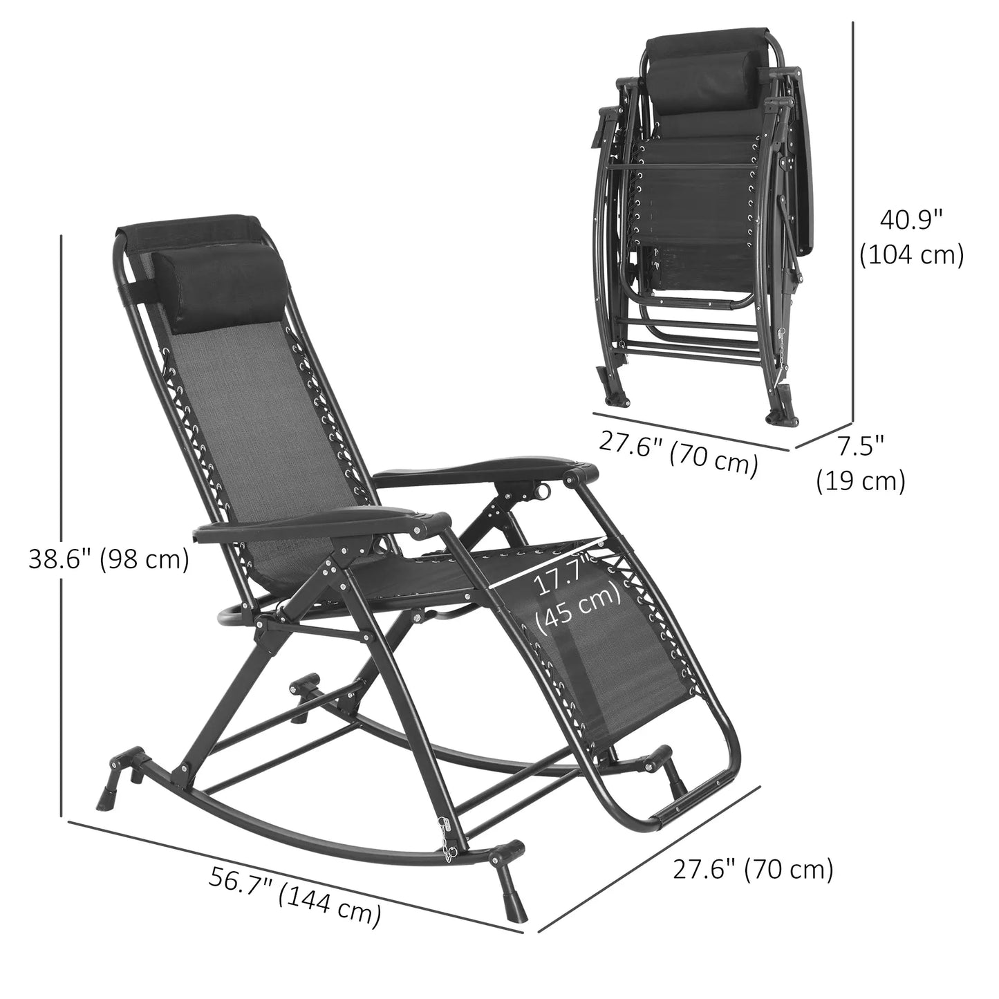 Adjustable Zero Gravity Recliner, Foldable Sun Lounger, Grey