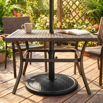 31lbs Concrete Umbrella Base, Round Outdoor Stand, Black