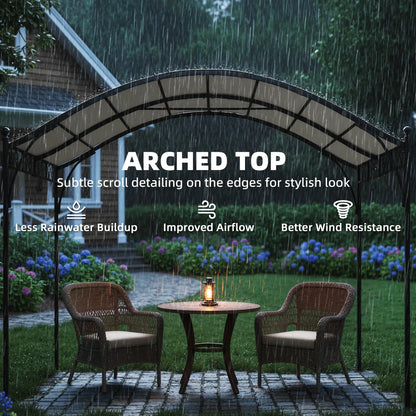 10' x 10' Outdoor Pergola, Galvanized Steel Frame, UV30+ Canopy, Cream White
