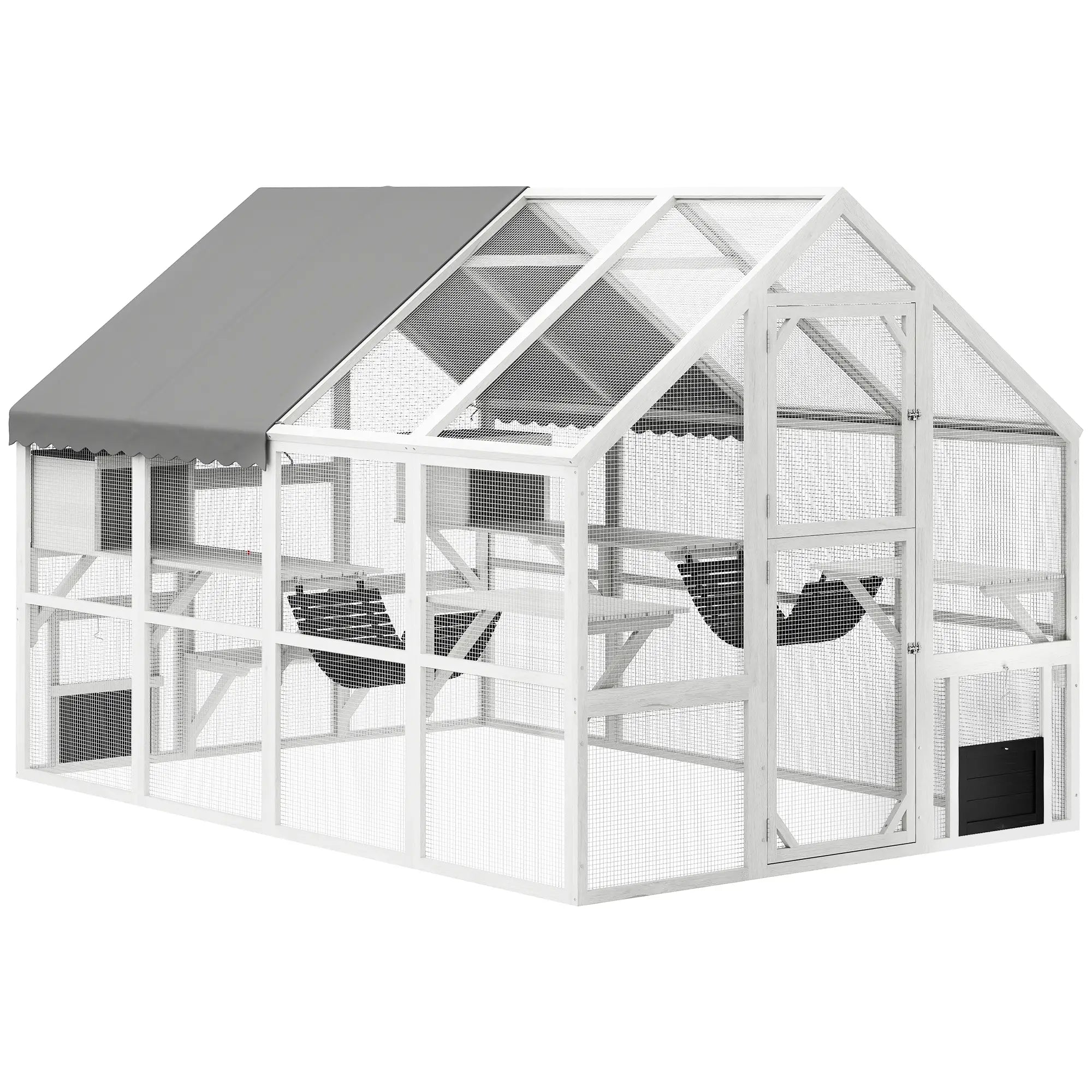 Outdoor Cat Enclosure, Wooden Feral Cat House, Weatherproof Canopy Outdoor Cat Enclosures at Gallery Canada