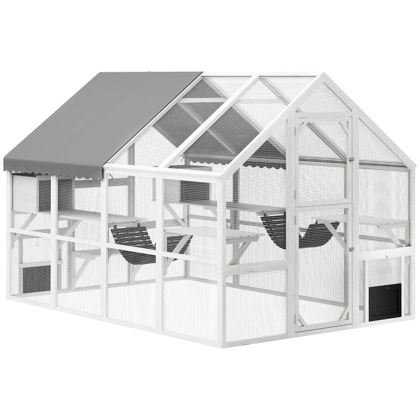Outdoor Cat Enclosure, Wooden Feral Cat House, Weatherproof Canopy Outdoor Cat Enclosures at Gallery Canada
