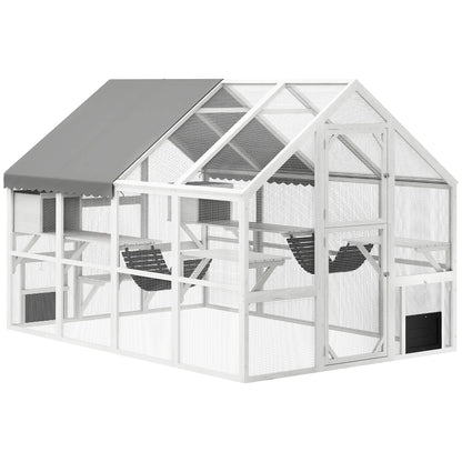 Outdoor Cat Enclosure, Wooden Feral Cat House, Weatherproof Canopy Outdoor Cat Enclosures at Gallery Canada