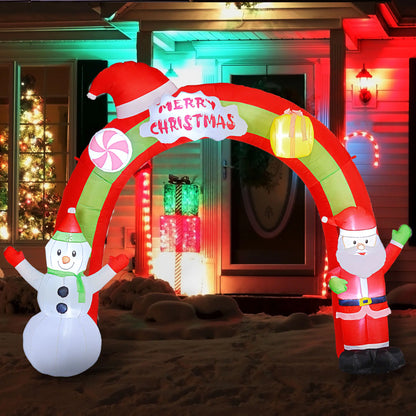 10FT Christmas Inflatable Archway, Santa Claus Snowman Arch, LED Lights Christmas Inflatables at Gallery Canada