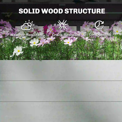 Wooden Raised Garden Bed With Trellis, Roof, 2 Shelves, Grey Wooden Planter Boxes at Gallery Canada