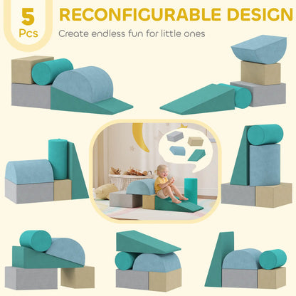 Toddler Climbing Toy, Removable Cover, Indoor Play Set, Blue/Green Kids Gym & Playmats at Gallery Canada