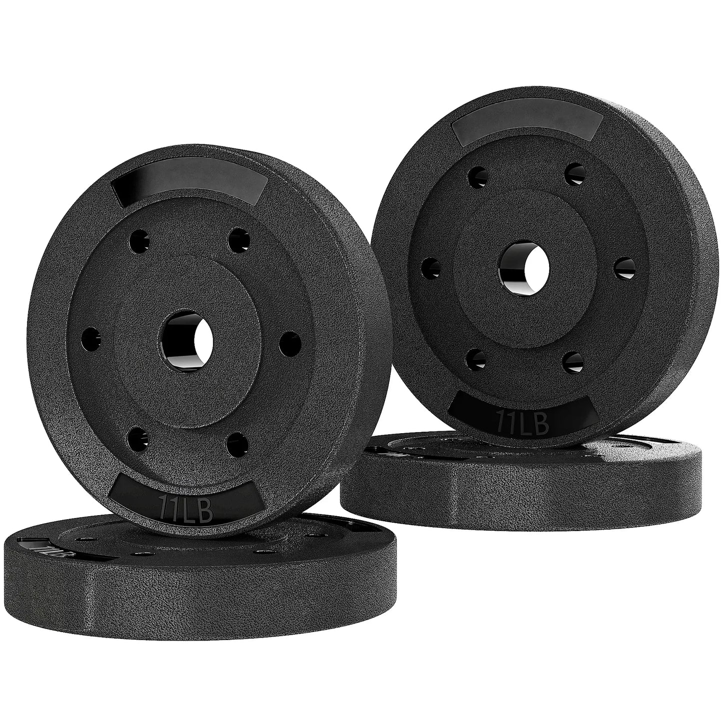 Weight Plates Set, 1-Inch Barbell, 4 x 11 lbs Dumbbells & Barbells Black at Gallery Canada