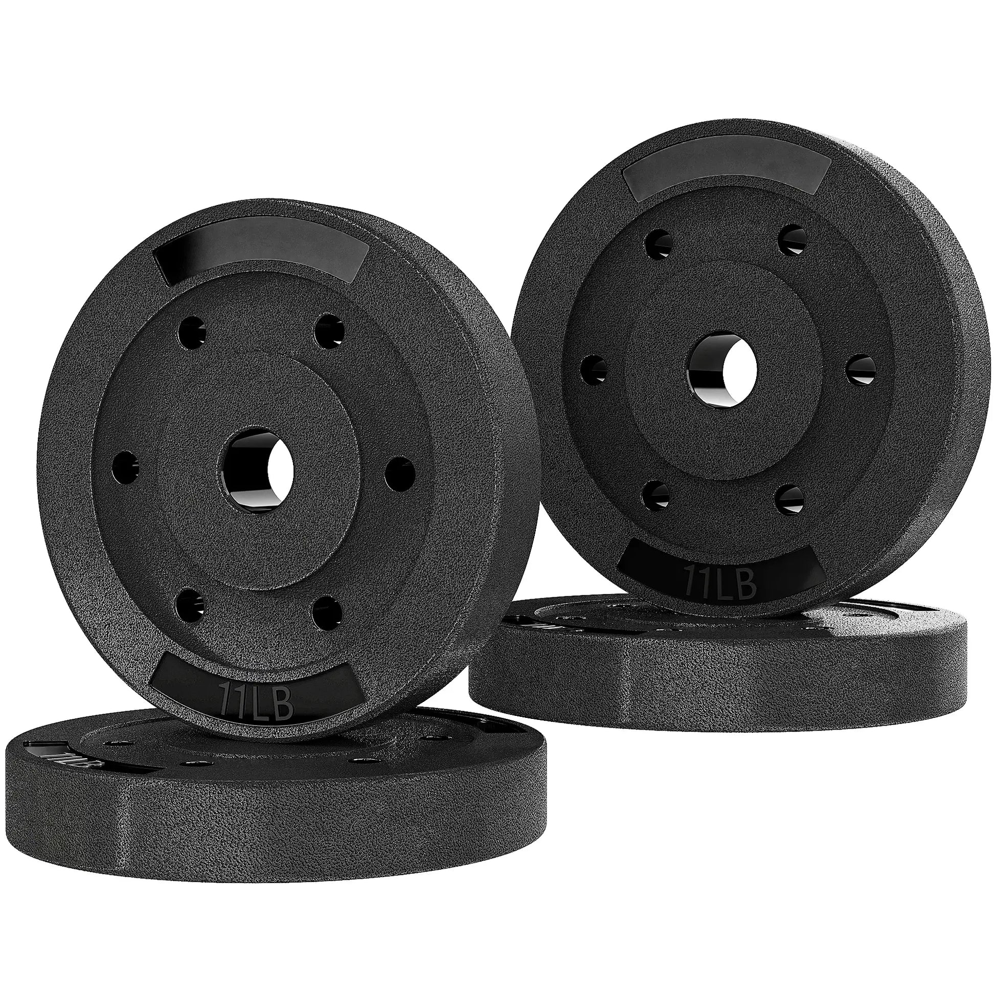 Weight Plates Set, 1-Inch Barbell, 4 x 11 lbs Dumbbells & Barbells Black at Gallery Canada