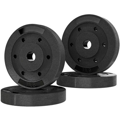 Weight Plates Set, 1-Inch Barbell, 4 x 11 lbs Dumbbells & Barbells Black at Gallery Canada