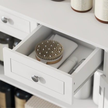 Freestanding Bathroom Cabinet, 2 Door, 2 Drawers, Adjustable Shelf, White Bathroom Cabinets at Gallery Canada