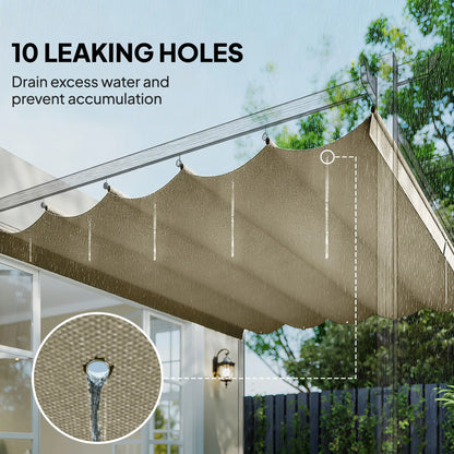 Retractable Pergola Canopy Cover, 10' x 13', Beige Gazebo Canopy Replacement at Gallery Canada