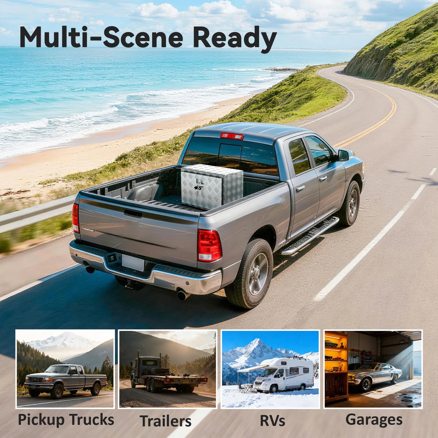 24 Inch Heavy Duty Aluminum Truck Bed Tool Box, Storage Chest With Lock Tool Organizers at Gallery Canada