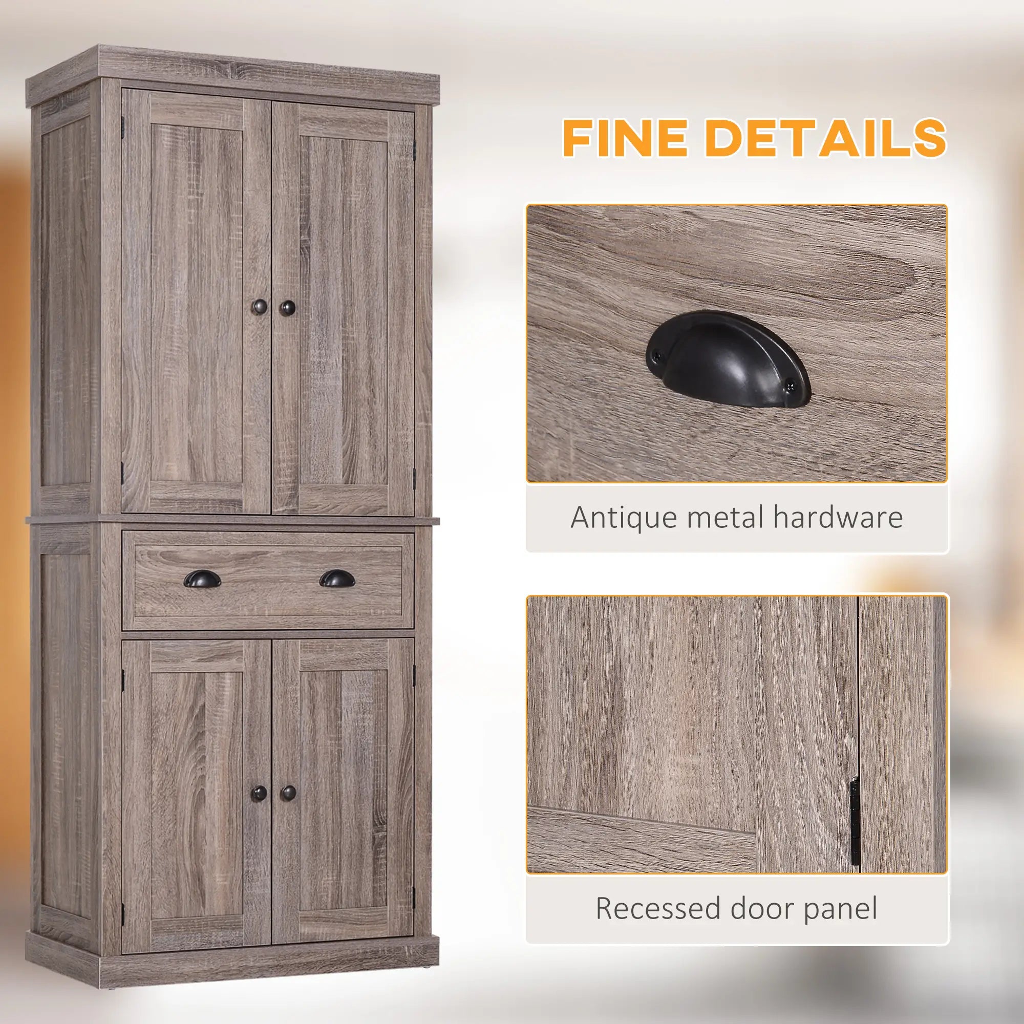 Kitchen Cabinet With 2 Drawers, MDF Board, Wood Grain Kitchen Pantry Cabinets at Gallery Canada