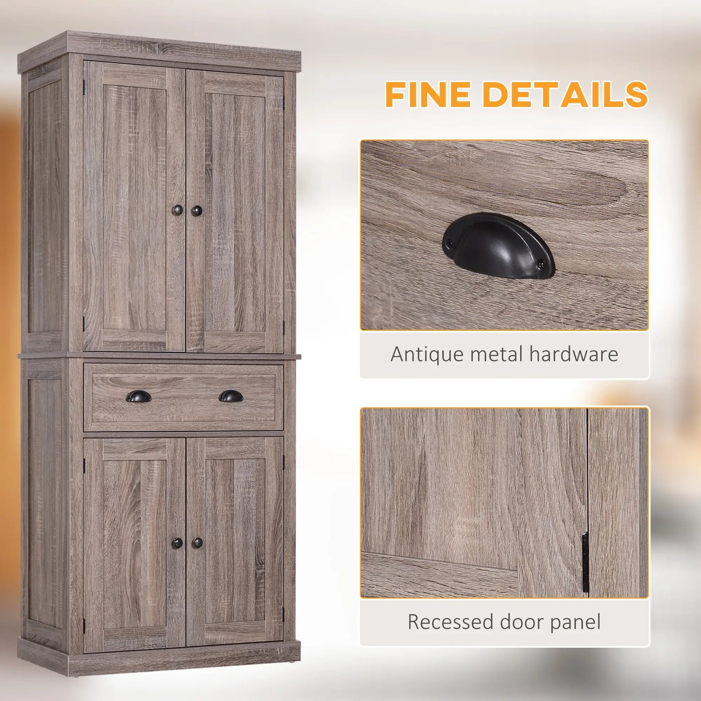 Kitchen Cabinet With 2 Drawers, MDF Board, Wood Grain Kitchen Pantry Cabinets at Gallery Canada