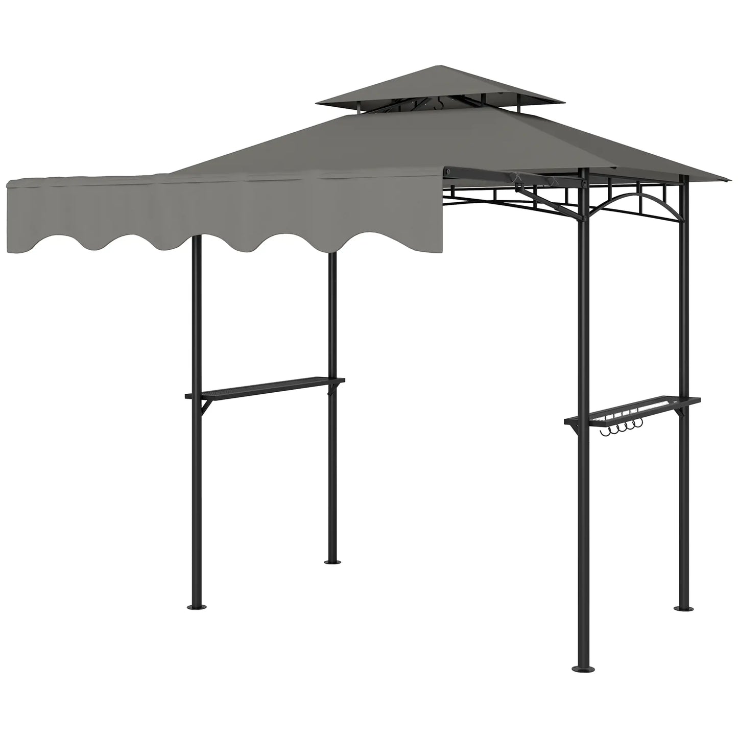 8' x 5' Grill Gazebo, Double Tiered, Light Grey BBQ Grill Gazebos Light Grey at Gallery Canada