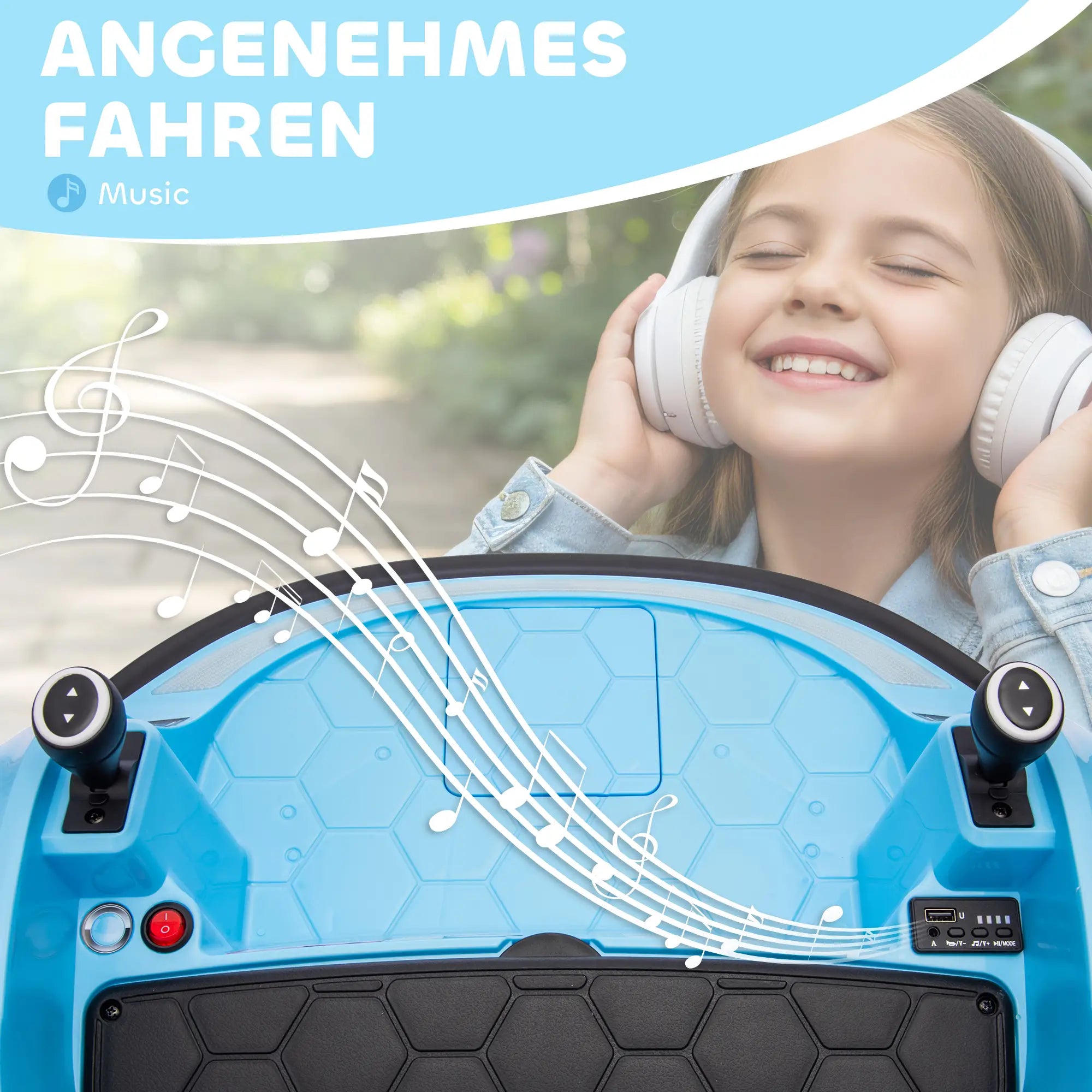 12V Toddler Bumper Car, 360 Remote Control, Lights Music Horn, 1.5-5 Years, Light Blue Electric Toy Cars at Gallery Canada